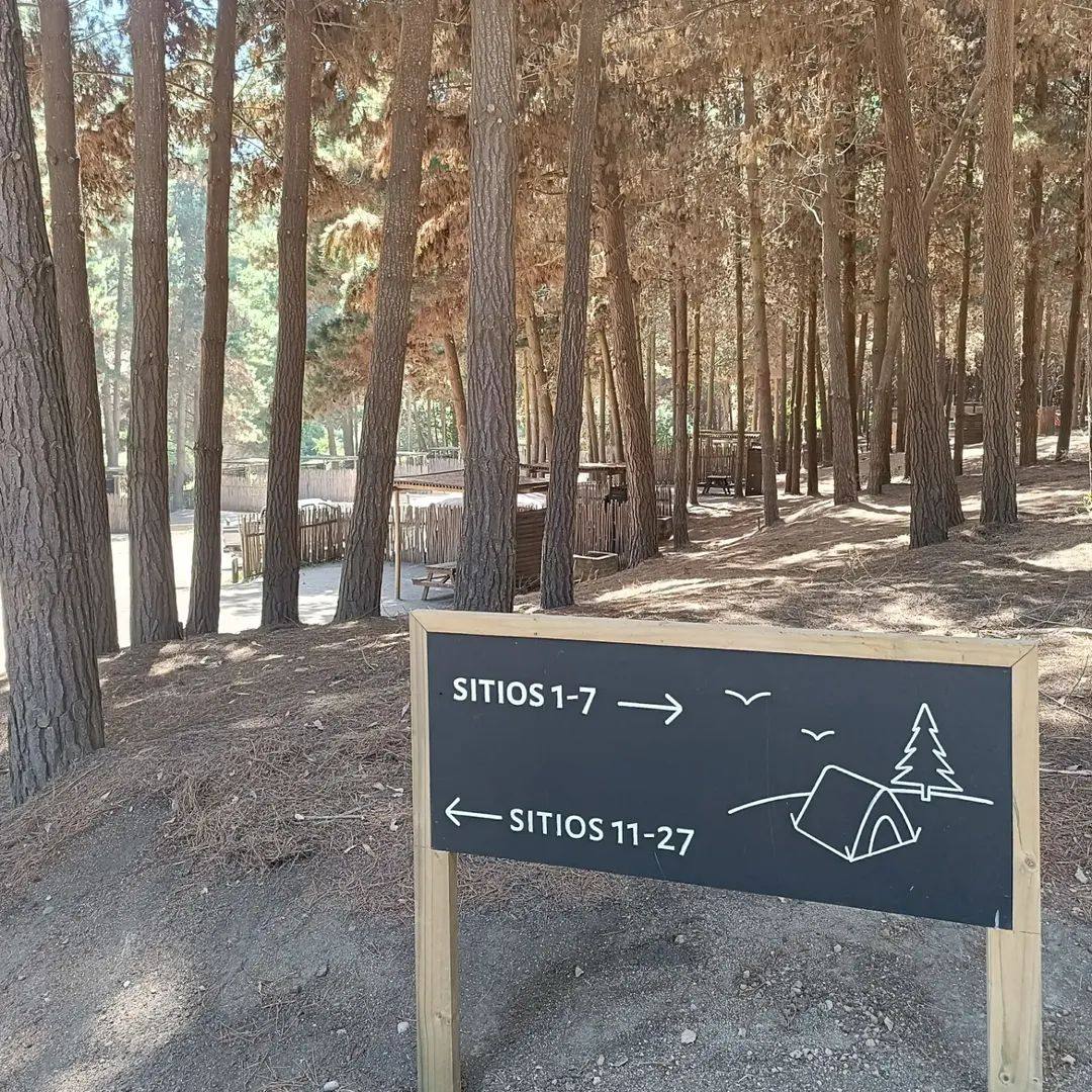 Señalética de los sitios del camping